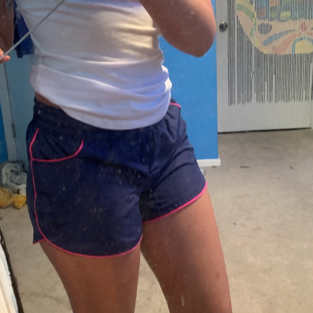 Blue & Pink pony athletic shorts